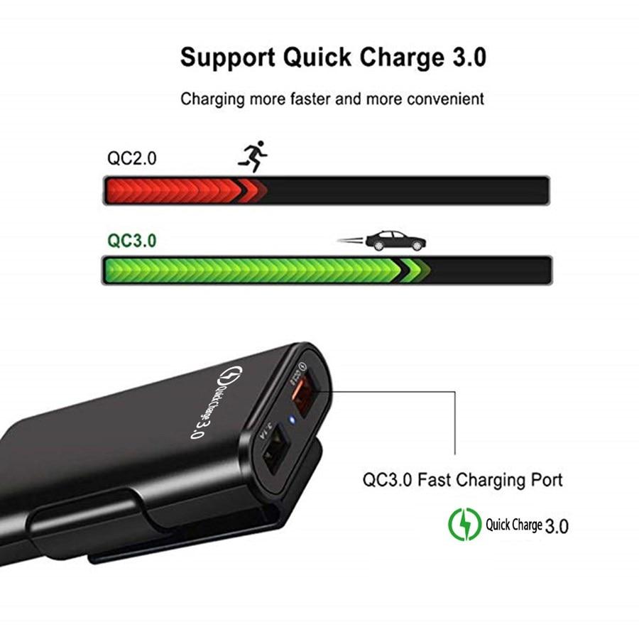 4-Port USB billader med forlengelseskabel | Skanto