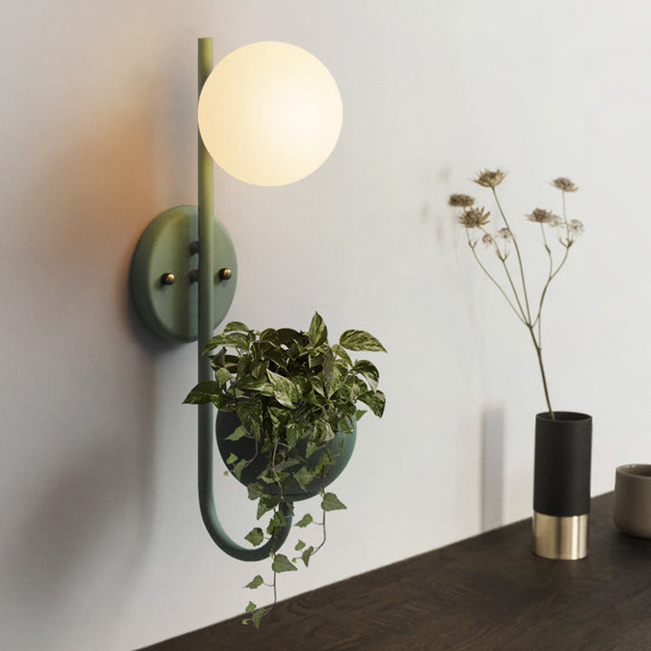 1 lyskule vegglampe industriell gul/blå/grønn metall LED planteveggbelysning for restaurant