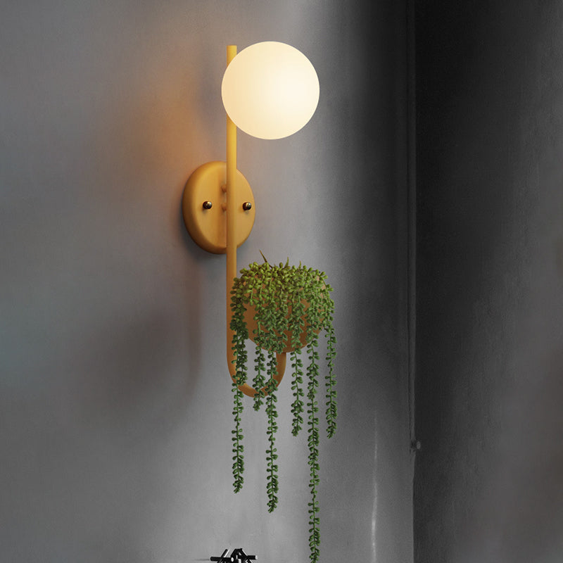 1 lyskule vegglampe industriell gul/blå/grønn metall LED planteveggbelysning for restaurant