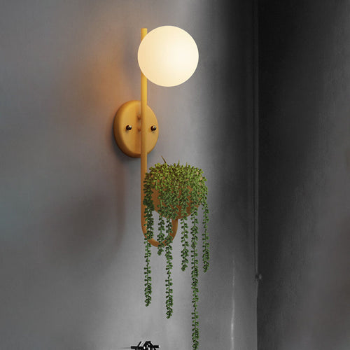 1 lyskule vegglampe industriell gul/blå/grønn metall LED planteveggbelysning for restaurant