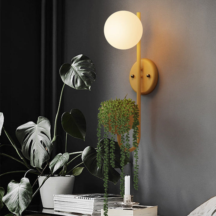 1 lyskule vegglampe industriell gul/blå/grønn metall LED planteveggbelysning for restaurant