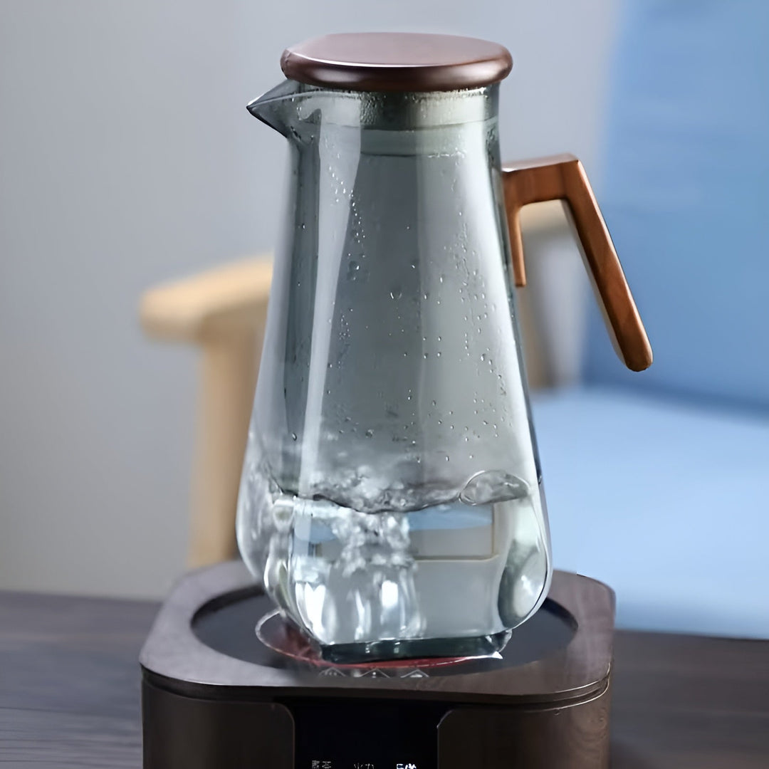 Glasskanne med stor kapasitet – varmebestandig og robust | Ideell for vann og juice