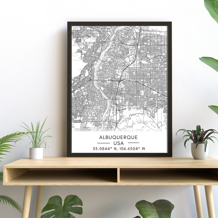 Albuquerque City Map - Canvas Wall Art Painting | Skanto