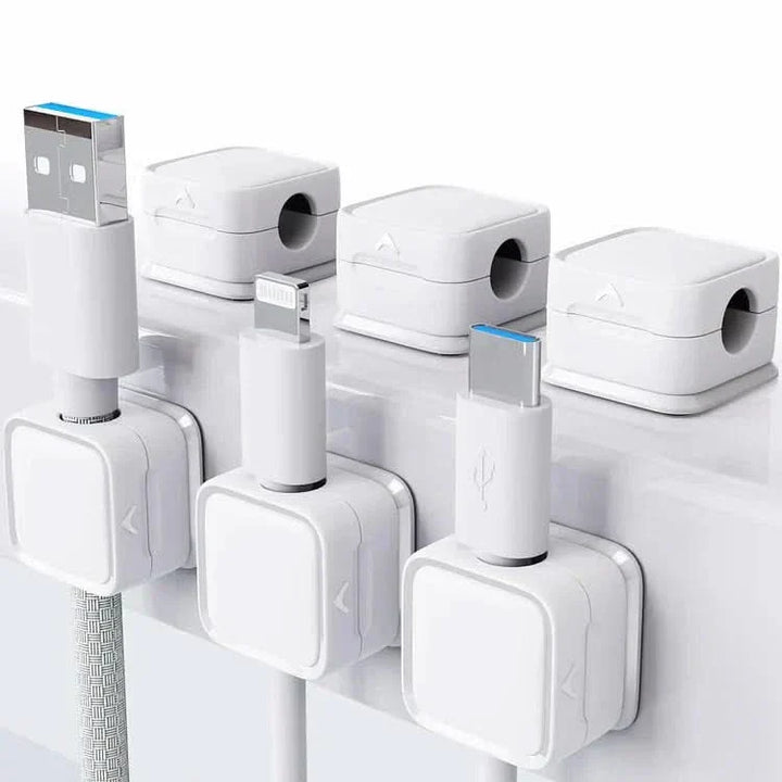 Skanto | Magnetisk Kabele Organizer Klips for Skrivebord & Kontor
