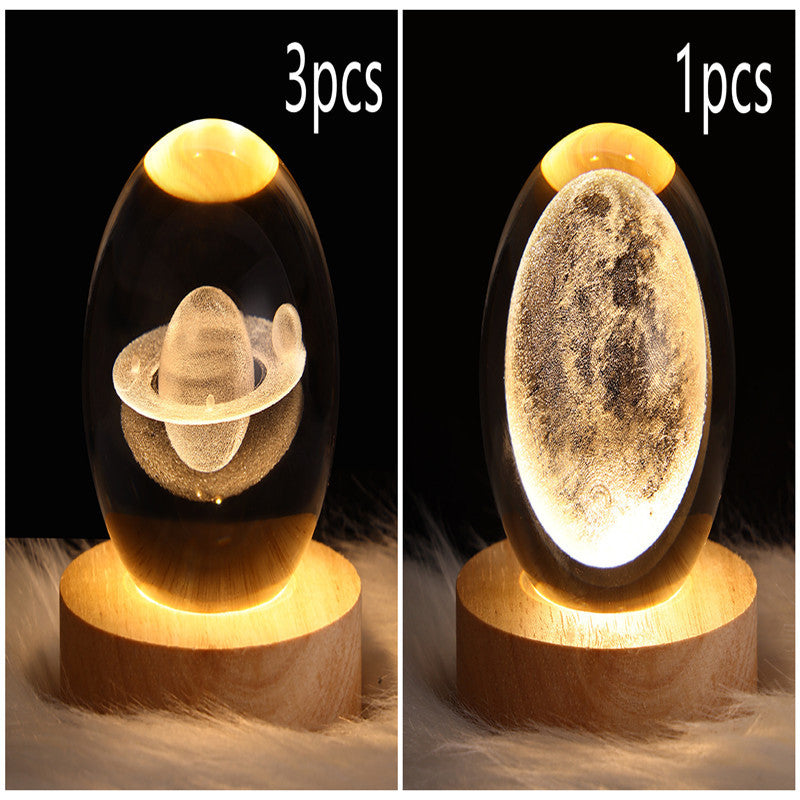 3D Galaxy Crystal Ball LED Nattlys | Skanto