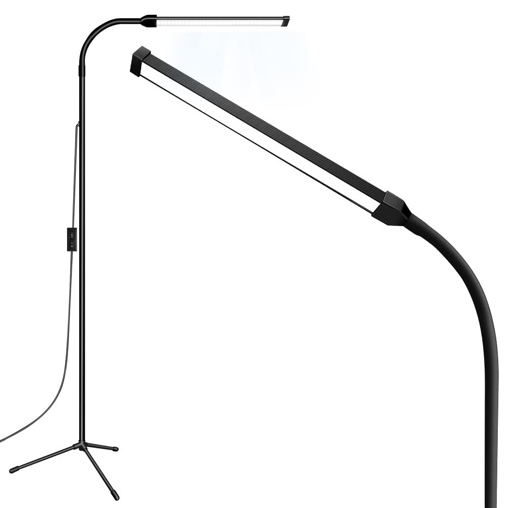 Skanto | Jcotton Justerbar Gåsehals Led Gulvlampe For Vipper Extensions & Makeup - Svart 01