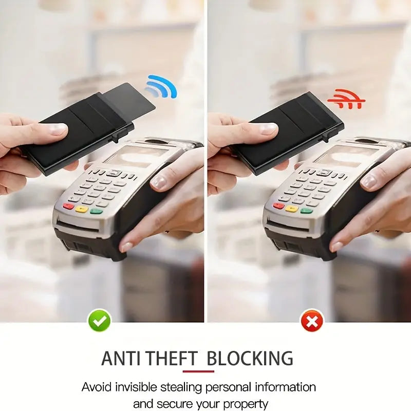 Minimalistisk RFID-blokkerende kortholder lommebok - Design med opptil 8 kort kapasitet Skanto