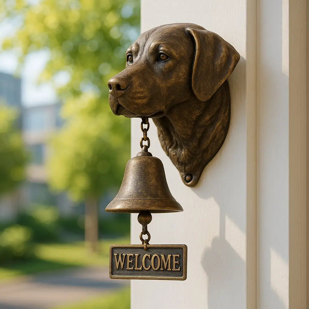 Willkommensglocke „Schäfer“ fra bronse – Elegante Wandglocke med Schäferhundmotiv
