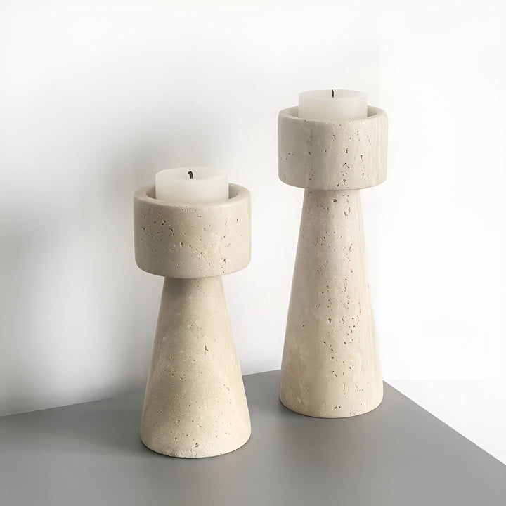 Marmor lysestake laget av naturstein – Elegant & Dekorativ | Polert for bord, bryllup og stue | Skanto