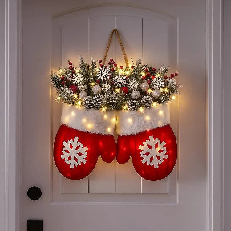 Skanto | Forbelyst julekrans i mittenform – 120 LED-lys med tidtakerfunktion