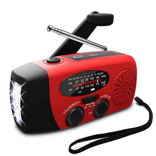 Skanto | Selvdrevet Nødradio – Håndveiv, Solenergi, Lommelykt & Powerbank – FM/AM Radio, Essensiell for Katastrofer og Nødsituasjoner