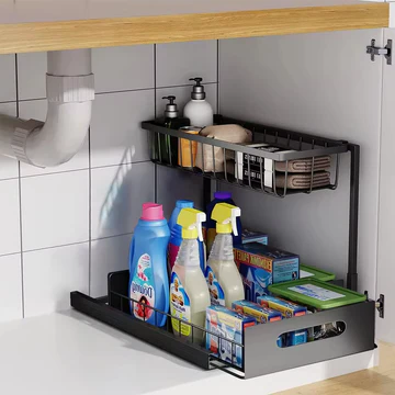 2-stufiger ausziehbarer Untertisch-Organizer