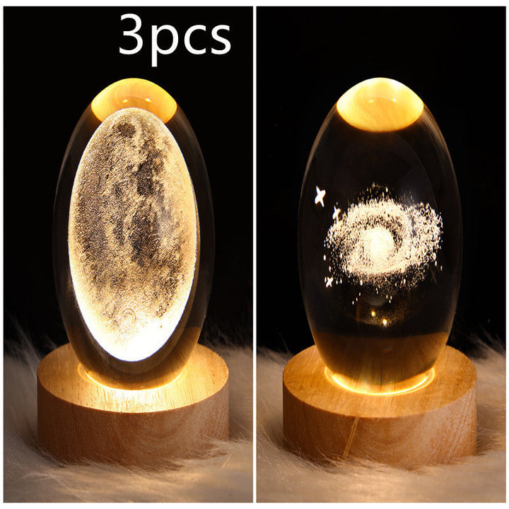 3D Galaxy Crystal Ball LED Nattlys | Skanto