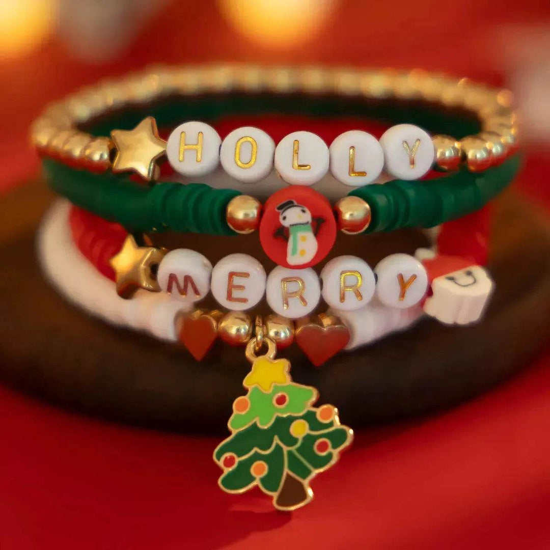 Skanto | Jule Polymer Leire Farge Armbåndsett Xmas gaveidé