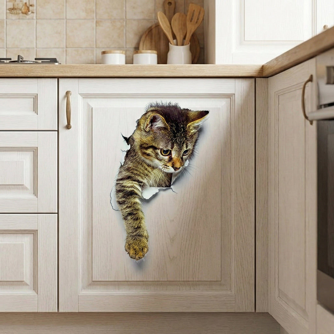 3D Toalettbeskyttelse Katt klistremerker | Skanto