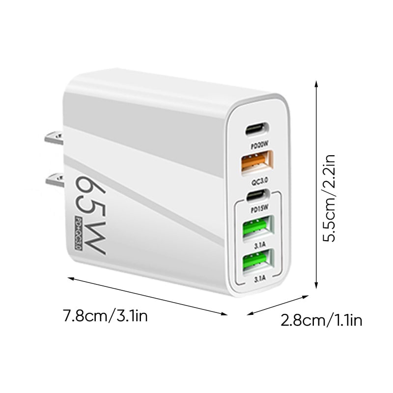 Multi Port Adapter 65W Hurtiglader - US Standard | Skanto