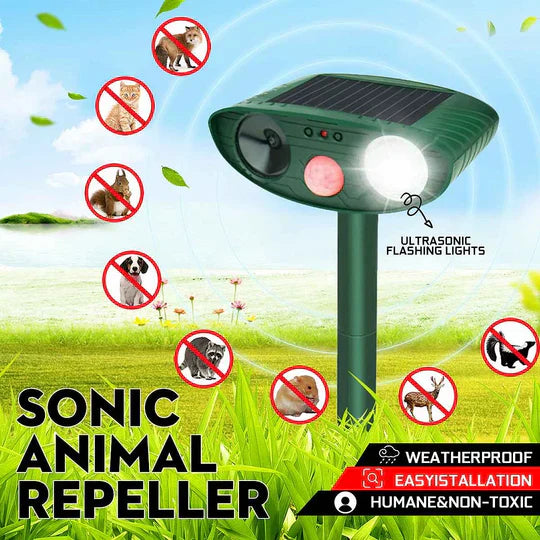 Ultraschall-Wildvertreiber – 4er-Pack, solarbetrieben – Vertreibt Rehe i 48 Stunden