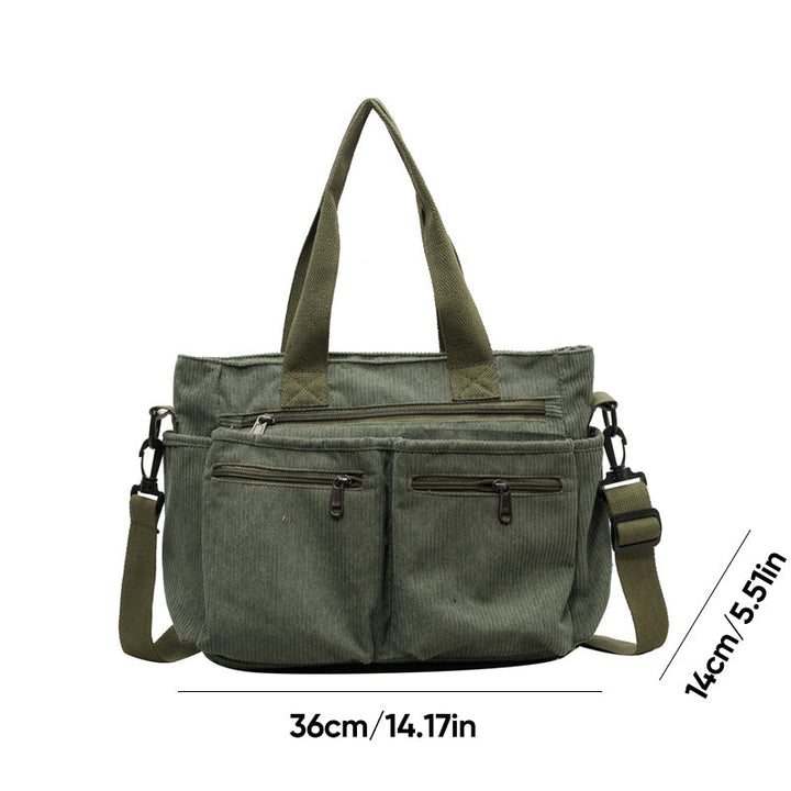 Ensfarget kordfløyels totebag | Skanto