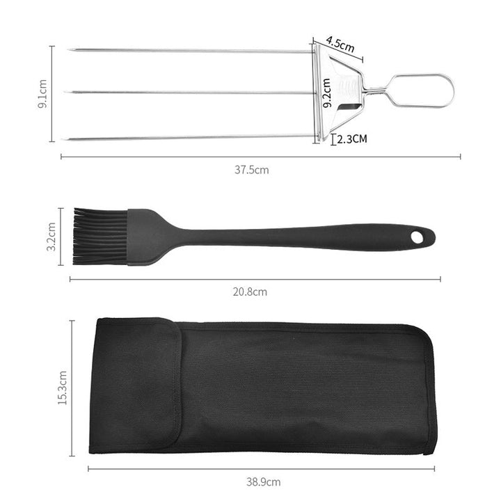 3 Way Grillspyd, Rustfritt Stål Spyd for BBQ | Skanto
