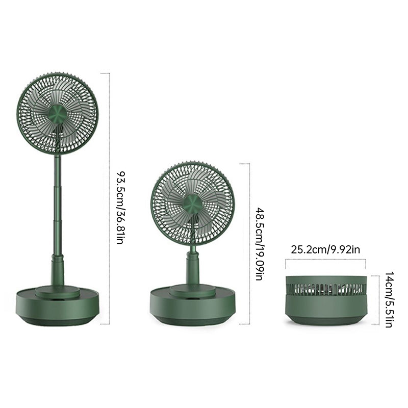 Portae Rechargeae Teleskope-Ventilator med støyfri design og justerbar høyde
