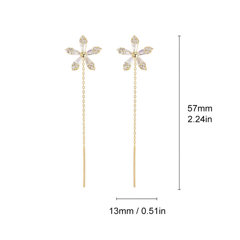 Skanto | Skinne Frynse Blomster Øredobber