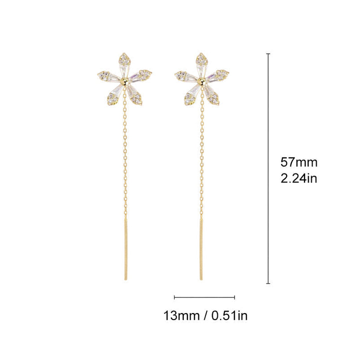 Skanto | Skinne Frynse Blomster Øredobber