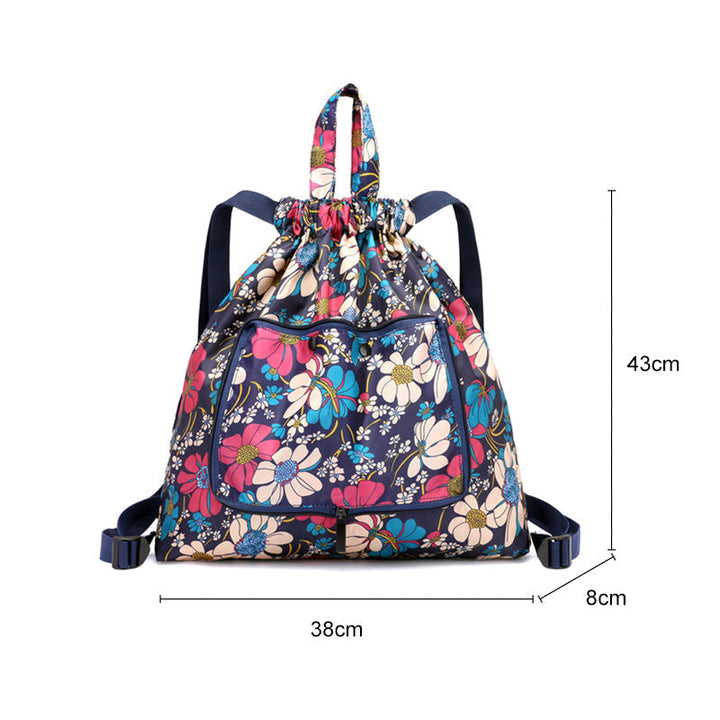 Samlebar trykt nylon ryggsekk med snor | Skanto