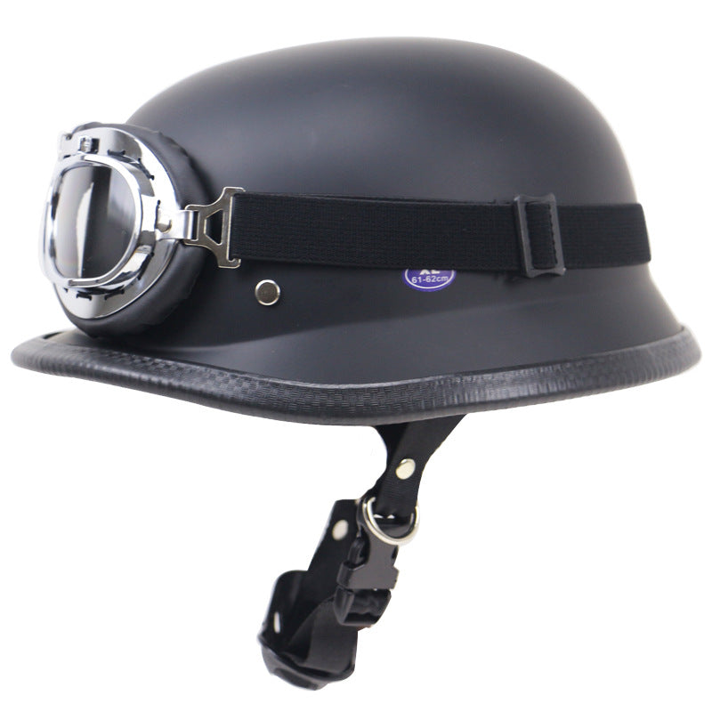 Retro Half-Style Motorsykkelhjelm med Beskyttelsesbriller Skanto