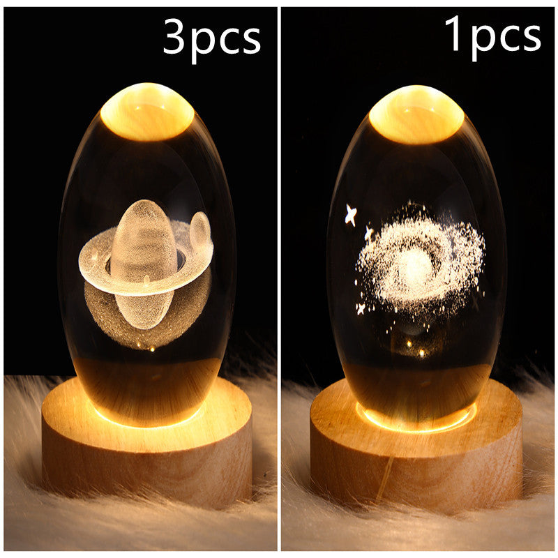 3D Galaxy Crystal Ball LED Nattlys | Skanto