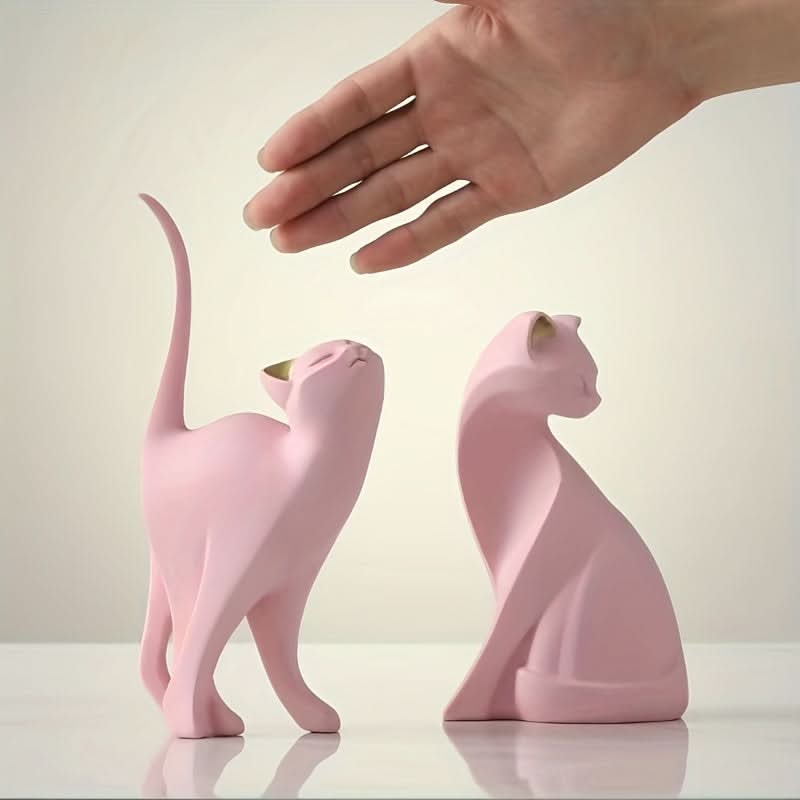 Skanto | Moderne Harpiks Katt Figur – Nordisk Stil Dekor