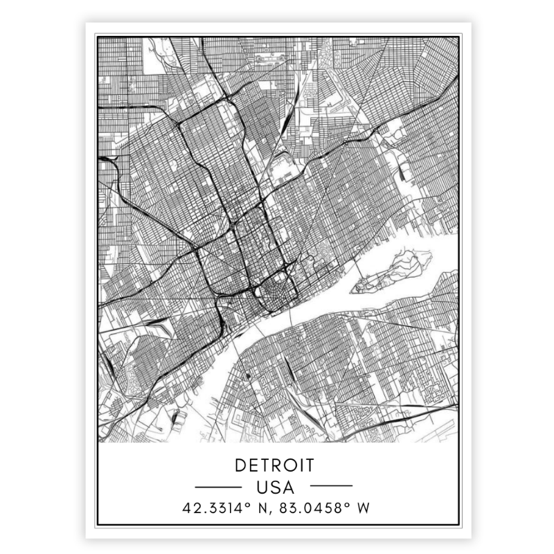 Detroit bykart - Lerret veggkunst maleri