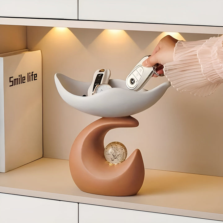 Resin-organiseringsbrett – moderne bølgedesign | Stilig oppbevaring for nøkler, briller og smykker