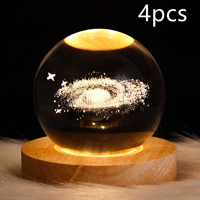 3D Galaxy Crystal Ball LED Nattlys | Skanto
