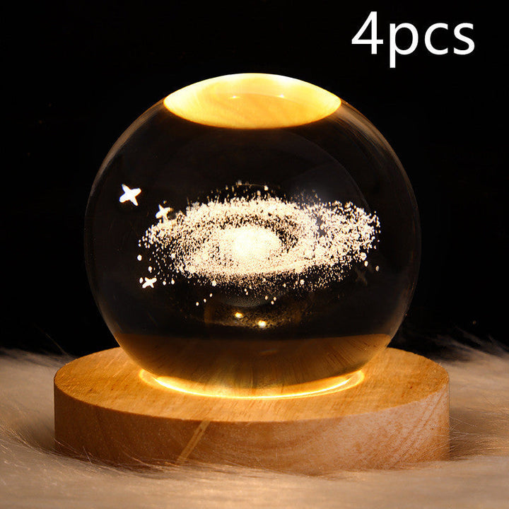 3D Galaxy Crystal Ball LED Nattlys | Skanto