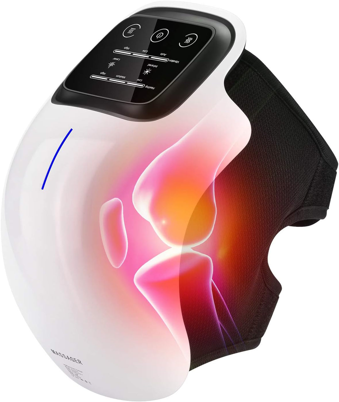 Skanto | WarmFit Kne Massager med Infrarød og Vibrasjon – Trådløs og Oppladbar