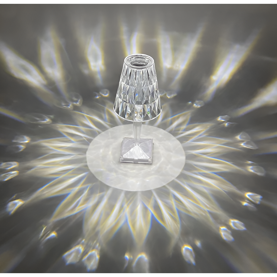 Diamond Glow – Trådløs USB-nattlampe med krystallglans