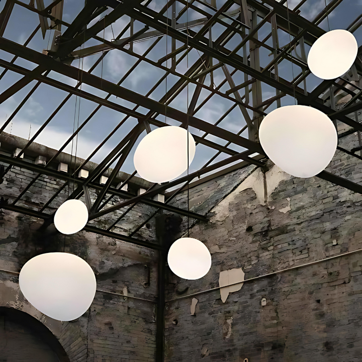 Skanto | GloStone | Elegant Glass Pebble Pendant Light