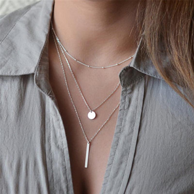 Skanto | Multilayer Pendant Lang Kjede Halskjede