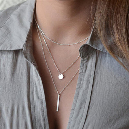 Skanto | Multilayer Pendant Lang Kjede Halskjede