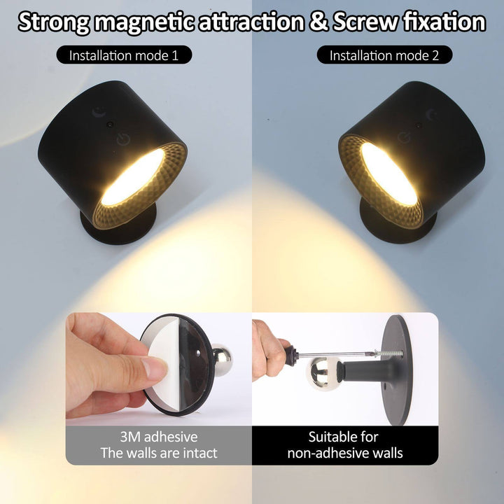 Skanto | LED Vegglampe - Oppladbar, Magnetisk & Dobbelt-Sidig Belysning for Innendørs Bruk
