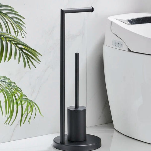 CleanStand Frittstående Toalettpapirholder med Børste Skanto