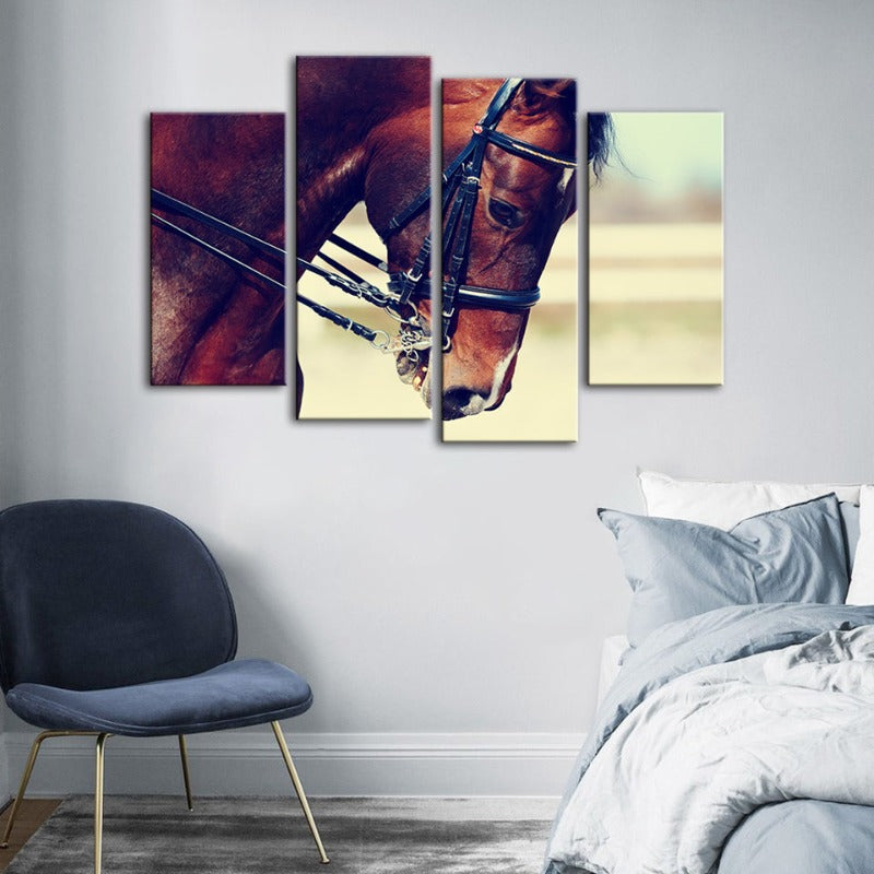 4-Piece Graceful Horse - Canvas Wall Art Painting | Skanto