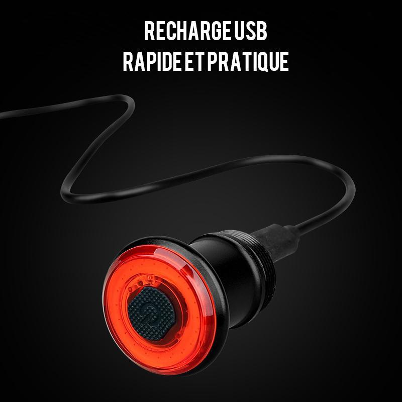 VeloSafe Slim – USB-oppladbart intelligent sykkel baklys med bremsesensor | Skanto