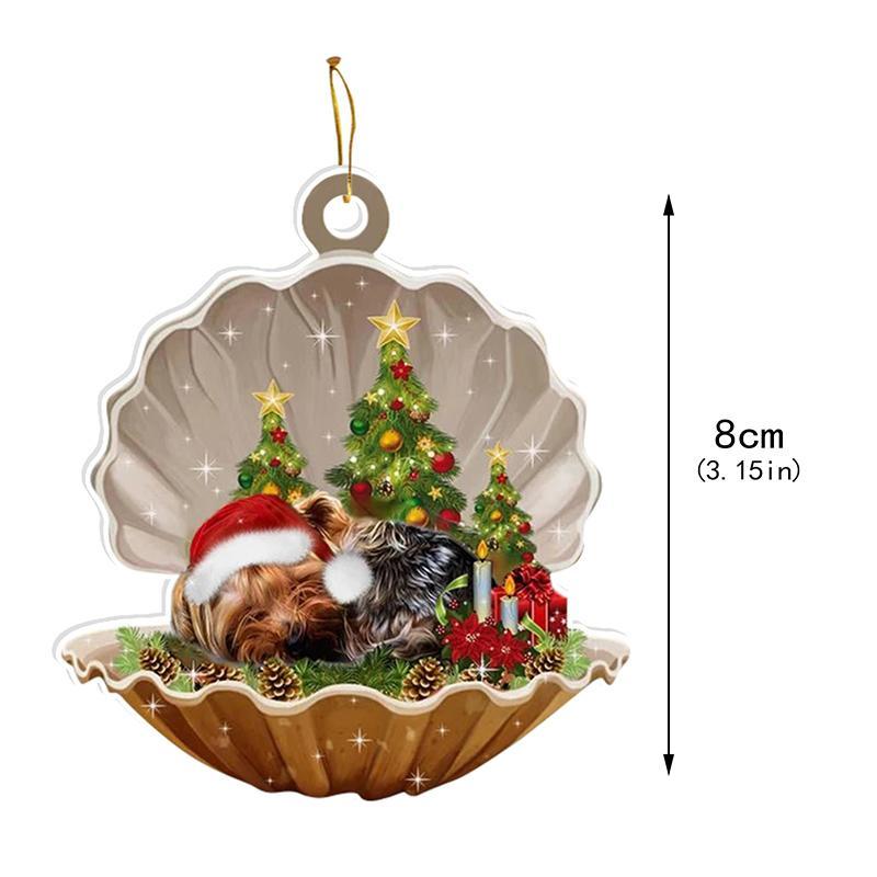 Skanto | Fransk Bulldog - Sovende Perle i Jule Dobbel Ornament