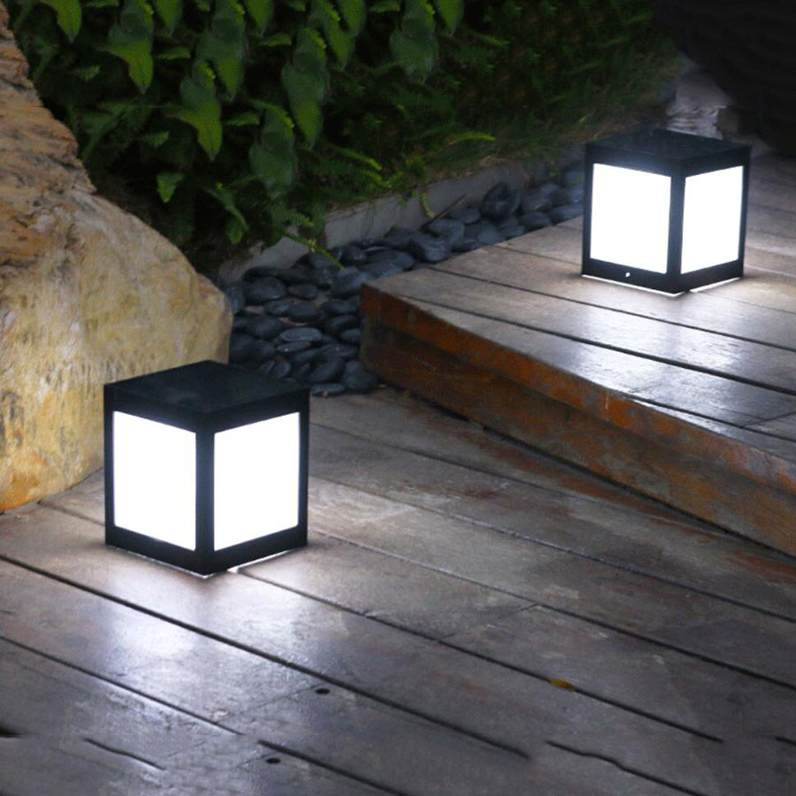 Skanto | Solar LED hage lampe i firkantet design – dekorativ utendørs belysning for stier og terrasse