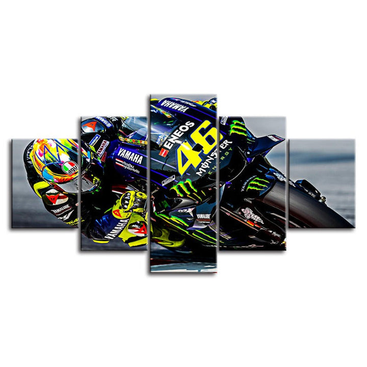 5-delt motocrossarrangement - lerret veggkunst maleri | Skanto