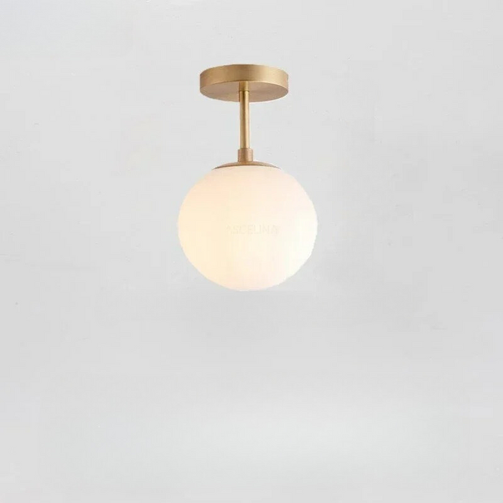 Skanto | Taklampe i nordisk stil laget av glass – Elegant hvit kule for ethvert rom