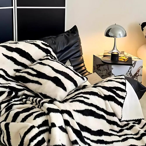 Skanto | Zebra Print Luksus Fuskepels Teppe