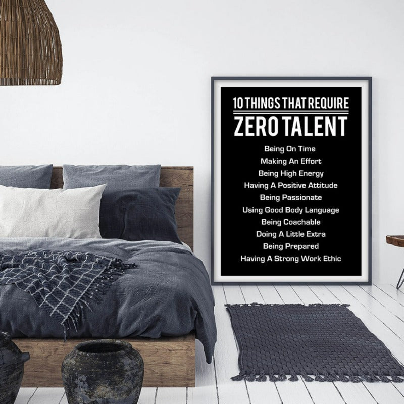10 Ting som Krever Null Talent Plakater Lerret Maling Vegg | Skanto