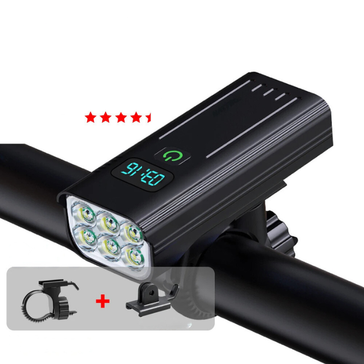 Skanto | 5000 lumen USB oppladbart sykkellys med fester